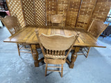 Oak Dining Table with Pull Out Leaves, and (4) Chairs ***HEAVY ITEM***