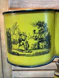 Vintage Yellow & Black Tin Tole Lamp