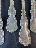5-Piece Whiting Louis XV Sterling Silver Monogrammed Dinner Forks