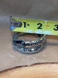 Silver Wrap Bracelet with Black Accents