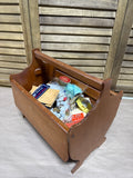 Wooden Vintage Sewing Box Caddy With Supplies