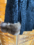 Black Velvet With Fur Trim Womans Jacket NO SIZE