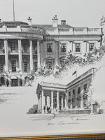 The White House & North Portico Sketch by Don Cannavaro; Signed Print