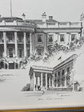 The White House & North Portico Sketch by Don Cannavaro; Signed Print