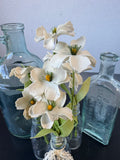 5-Piece Bud Vases & Blue Bottles with Faux Florals Lot