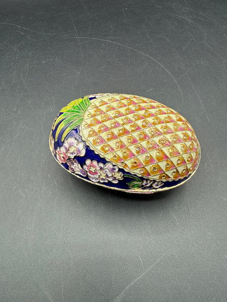 Cloisonné Pineapple Floral Trinket Dish