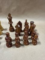 Wooden Chess Pieces With Box — 31 Pieces