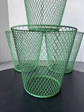 4-Piece Green Metal Wire Wastebaskets or Planter Baskets