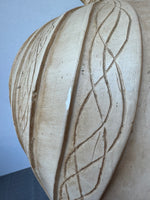Large Decorative Etched Pottery Vase