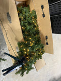 Holiday Time Pre-Lit 7 ft. Artificial Christmas Tree, Open box; Lights work
