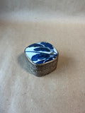 Blue And White Silver Plate Trinket Box