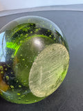 Green Bubble Art Glass Tea Light Candle Holder (2 AVAILABLE—PRICED INDIVIDUALLY AT $10 EACH)