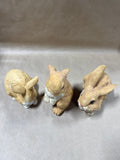 Set Of 3 Resin Rabbits