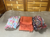 Coral Tone Scarf Lot, 3 pc