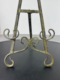 Distressed Green Wrought Iron Scroll Table Top Display Easel