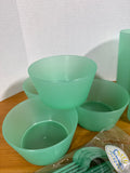 Green Plastic Kitchen Dishes - 45 Pieces