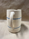 Pottery Pitcher With Blue Stripes