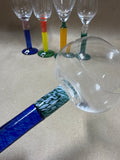 Colorful Czech Republic Long Stem Cordial Glasses - Set Of 6