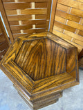 Oak Tone Hexagonal Side Table
