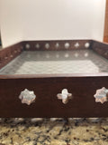 Wood Tray with Glass Insert