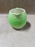 Green Ribbed Creamer