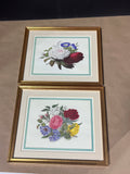 Floral Prints, Gold Tone Frames (2)