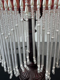 Tiffany Style Boudoir Lamp with Glass Beaded Shade (WORKS)
