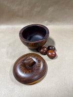 Wooden Apple Trinket Dish With 3 Wooden Eggs