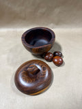 Wooden Apple Trinket Dish With 3 Wooden Eggs
