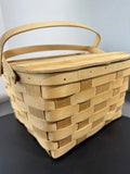 Basketville Woven Wooden Picnic Basket
