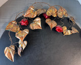 Copper Vintage Morning Glory Vine Wall Sculpture