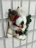 Santa on Snow Shoes Ornament