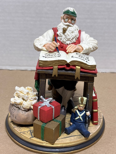 (AA) Norman Rockwell Santa Checking his List Figurine - See Description