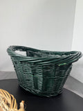 Trio of Green & Natural Woven Baskets
