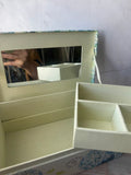 Blue Hydrangeas Small Jewelry Box with Divider & Mirror