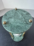Brass & Green Marble Vintage Hourglass