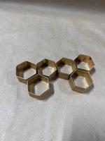 Set Of 6 Copper Hexagon Napkin Rings