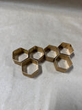 Set Of 6 Copper Hexagon Napkin Rings