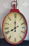 Pier 1 Cafe des Marguerites French Bistro Style Red Crackle Pocket Watch Wall Clock (WORKS)