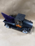 (B) Halloween Truck With Purple Glittery Brush Tree