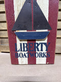 Wooden Liberty Boat Works Wall Decor