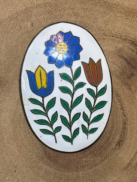 Enameled Flower Pin