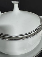 39-Piece RC Royal Ceramics Japan Silver Rimmed White China Set