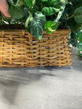 Faux Greenery in Bamboo Woven Rectangular Basket