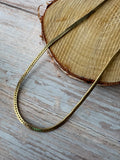 18” Gold Tone Herringbone Chain Necklace