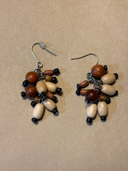 Wooden Beaded Earrings