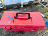 Red Plano Tackle/Tool Box w/a few items inside