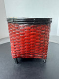 Painted Woven Bamboo & Rattan Planter Basket