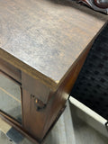 Antique Cabinet with Glass Front Doors, with Key
