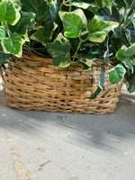 Faux Greenery Arrangement in Woven Basket